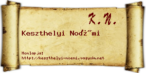 Keszthelyi Noémi névjegykártya